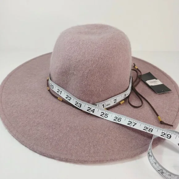 Blush Pink Wide Brim Wool Felt Hat | Boho Rancher Style by myBasic - Picture 7 of 7